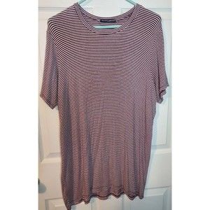 Brandy Melville Top One Size Stripes Pullover Long Line Short Sleeve Soft
